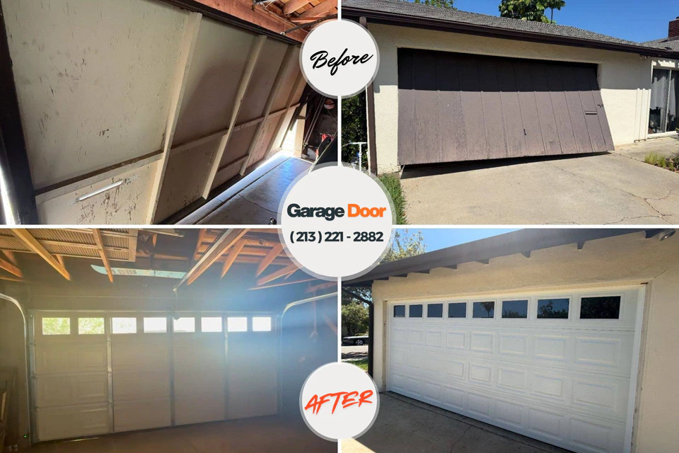 Before and after: garage door repair Honesdale, PA